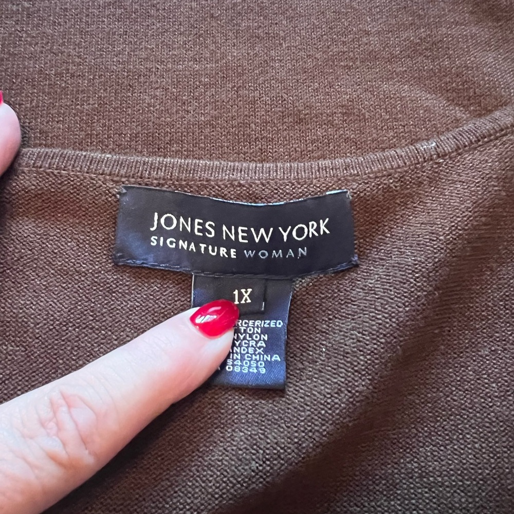 Womens Jones New York 2X Sleeveless Cotton/spandex Sweater - Picture 3 of 4